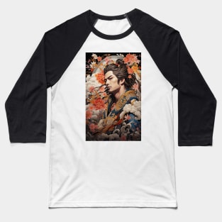 Night of Blossoms Japanese Vintage Kabuki-style Art Baseball T-Shirt